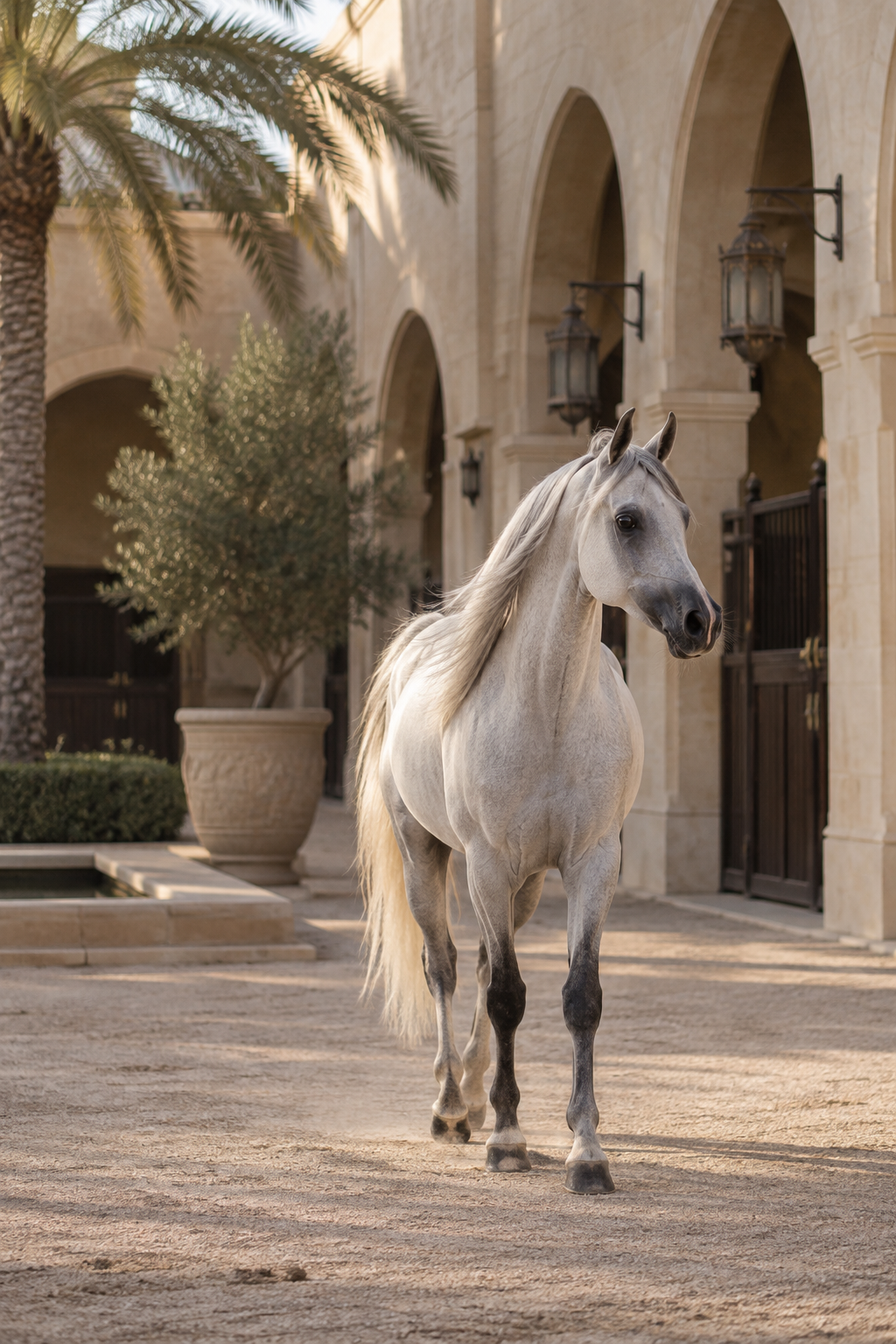 JS Troy, grey Arabian horse